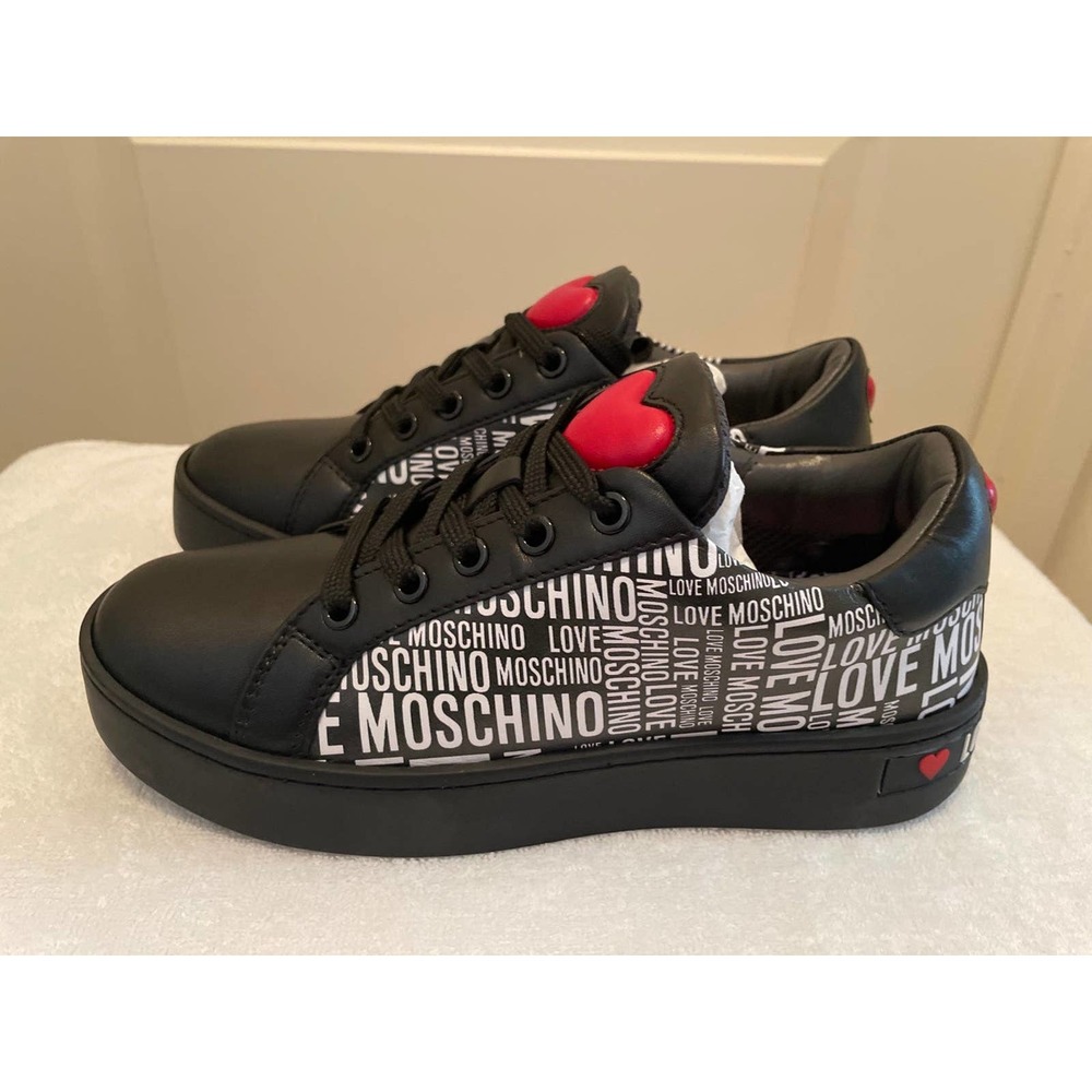 Love Moschino Black Heart Sneaker- European Size 37